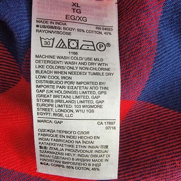 Gap Flannel Plaid Tunic Top Women XL Casual Country Western Cowgirl Preppy Cozy - Picture 6 of 8